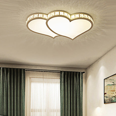 Modern Flushmount Ceiling Light With Crystal Accents And Frosted Diffuser - Black/Gold Led 3 Color