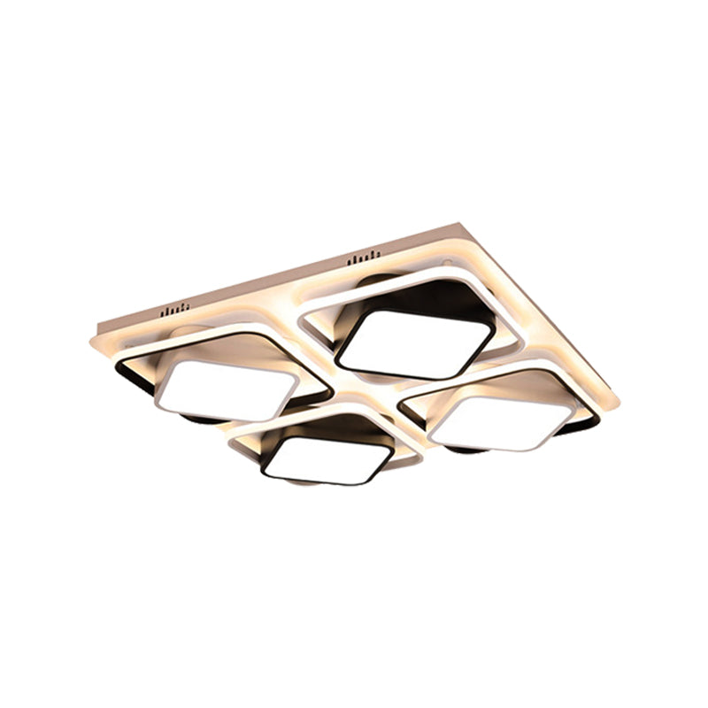 Modern Black & White Cube Led Flushmount Ceiling Light In 27.5’/41’ Sizes