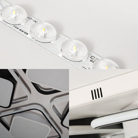 Modern Black & White Cube Led Flushmount Ceiling Light In 27.5/41 Sizes