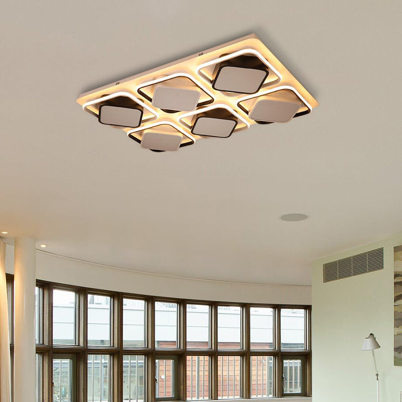 Modern Black & White Cube Led Flushmount Ceiling Light In 27.5/41 Sizes / 41