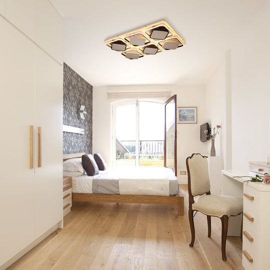 Modern Black & White Cube Led Flushmount Ceiling Light In 27.5’/41’ Sizes