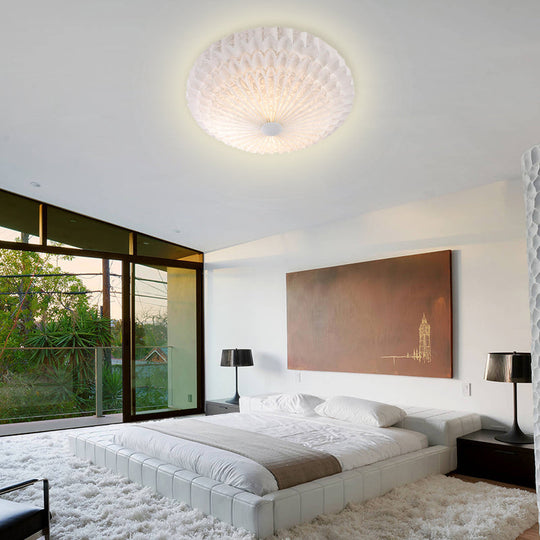 Modern White Acrylic Flush Mount Led Light With Dome Shade - 21/26 Wide