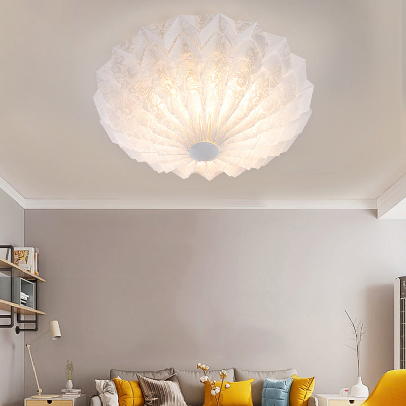 Modern White Acrylic Flush Mount Led Light With Dome Shade - 21/26 Wide / 21 B