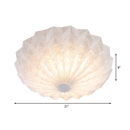 Modern White Acrylic Flush Mount Led Light With Dome Shade - 21/26 Wide