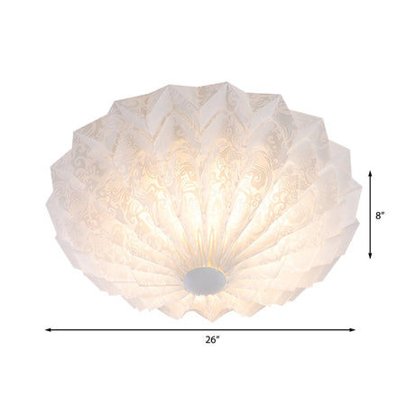 Modern White Acrylic Flush Mount Led Light With Dome Shade - 21/26 Wide