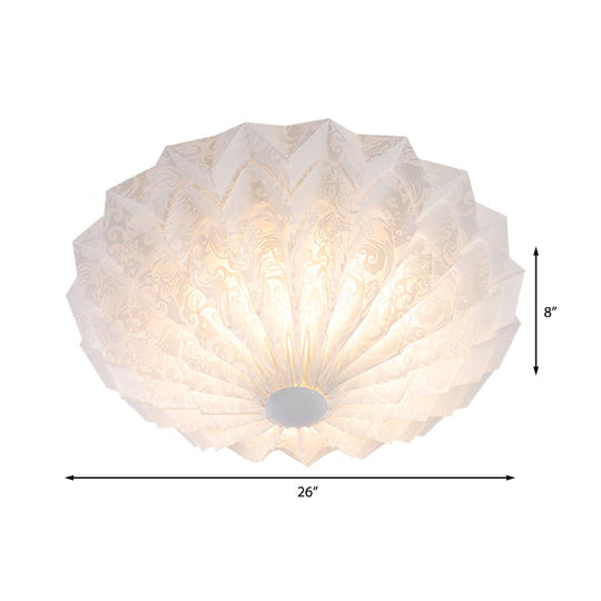 Modern White Acrylic Flush Mount Led Light With Dome Shade - 21/26 Wide