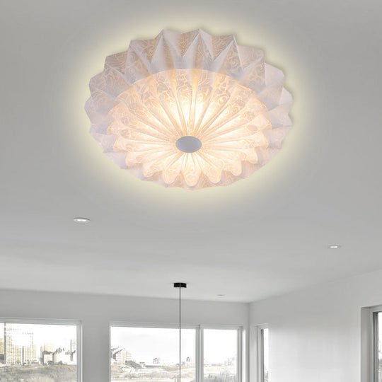 Modern White Acrylic Flush Mount Led Light With Dome Shade - 21/26 Wide / 26 C