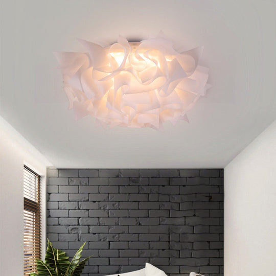 Contemporary Acrylic Flush Ceiling Lamp With Led Light Fixture - Blue/Brown/Orange