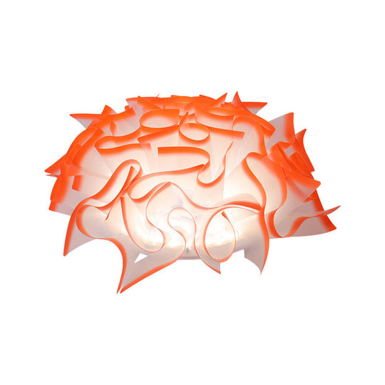 Contemporary Acrylic Flush Ceiling Lamp With Led Light Fixture - Blue/Brown/Orange