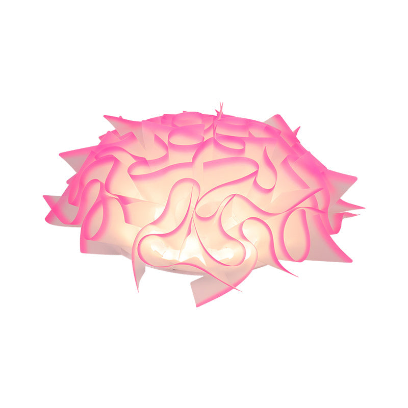 Contemporary Acrylic Flush Ceiling Lamp With Led Light Fixture - Blue/Brown/Orange