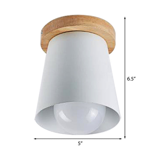 Contemporary Conical Ceiling Light Gray/White/Green - Metal Flush Mount For Bedroom