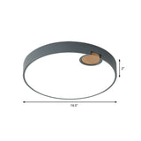 Modern Nordic Acrylic Led Flush Mount Ceiling Lamp Grey Wood Deco Warm/White/Neutral Light