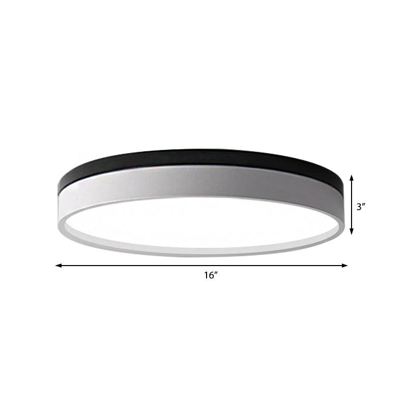 Nordic Tambour Led Ceiling Light In White With 12/16/19.5 Inch Diameter And Color Options