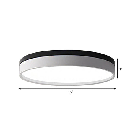 Nordic Tambour Led Ceiling Light In White With 12/16/19.5 Inch Diameter And Color Options