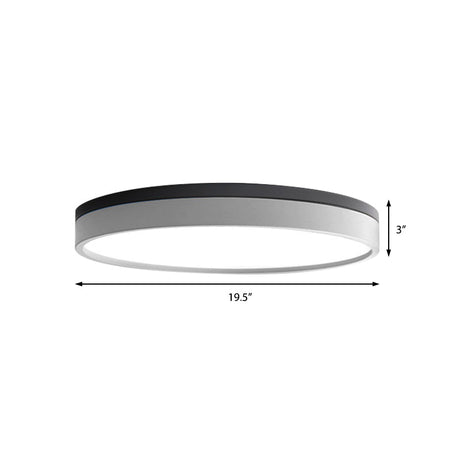 Nordic Tambour Led Ceiling Light In White With 12/16/19.5 Inch Diameter And Color Options