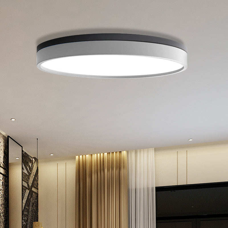 Nordic Tambour Led Ceiling Light In White With 12/16/19.5 Inch Diameter And Color Options / 23.5