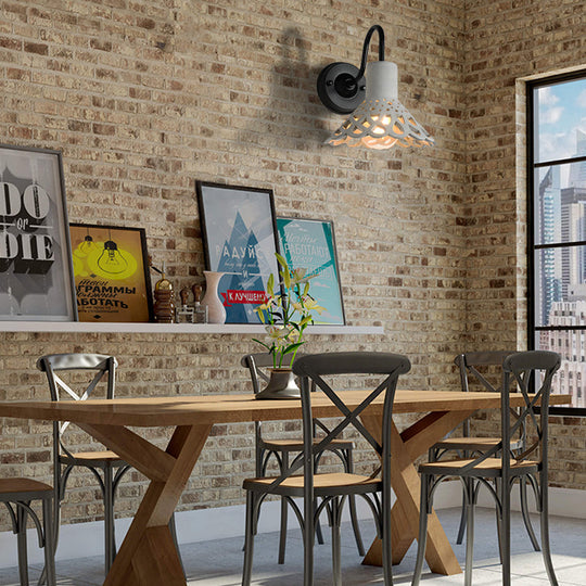 Modernist Cement Gooseneck Wall Mounted Light Fixture - 1 Grey (8.5/9.5/10 Width) / 8.5