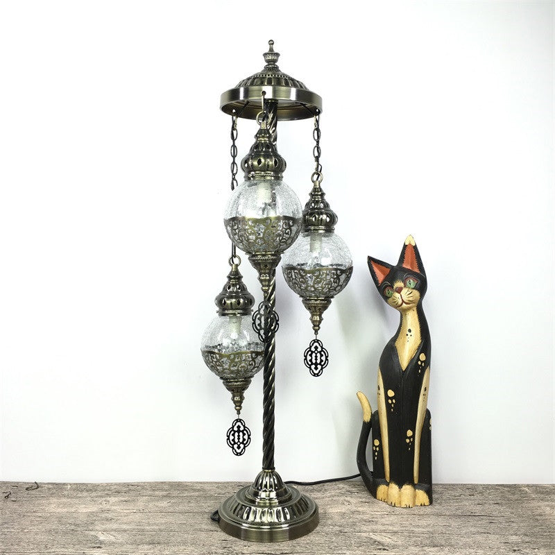 Vintage Glass Globe Standing Floor Lamp With Bronze Finish - Ideal For Bedroom Reading (3/5/7 Heads)