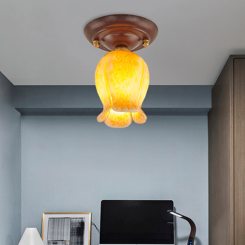 Countryside 1 - Light Metal Ceiling Lamp For Living Room Led Flush Mount Lighting - Lily/Tulip