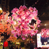 Retro Pink Ball Pendant Light With Flower Decoration Led Ceiling Lamp For Restaurants - 14/18/19.5
