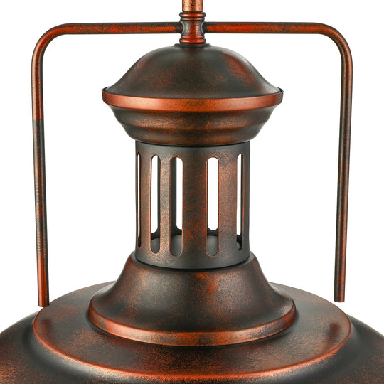 Industrial Stylish Domed Pendant Light In Aged Silver - 13’/16’ Wide Ideal For Dining Room