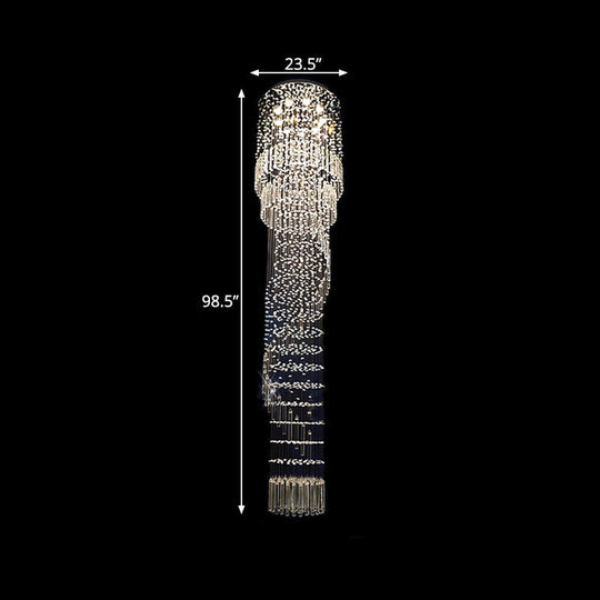 9-Head Led Pendant Lighting: Elegant Gold Crystal Cascading Multiple Hanging Lamp