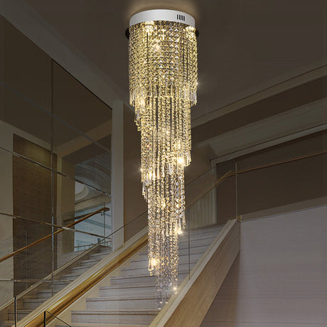 Silver Raindrop Pendant Light - Contemporary 12-Head Crystal Led Ceiling Lamp