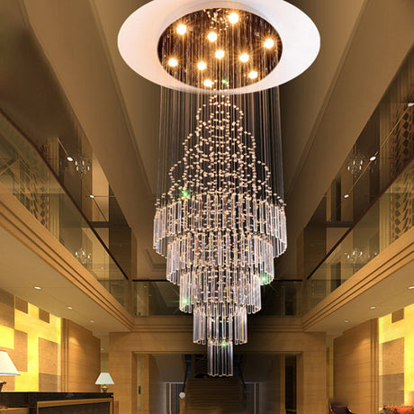 Modern Crystal Drop Lamp With Led 10 Bulbs - Orbs And Rods Design For Living Room Ceiling Light
