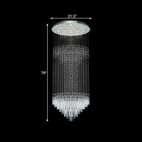 Contemporary Silver Crystal Led Cluster Pendant Light - 13-Head Orbs And Rods Hanging Design