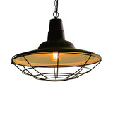 Vintage Metal Pendant Light - Stylish 1-Light Restaurant Lamp In Black