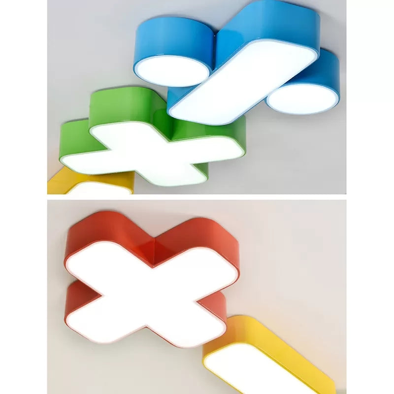 18’/23.5’ Kids Symbol Shade Ceiling Light: Red/Yellow/Blue/Green Warm/White Light