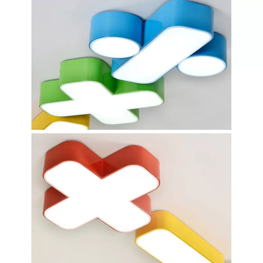 18/23.5 Kids Symbol Shade Ceiling Light: Red/Yellow/Blue/Green Warm/White Light