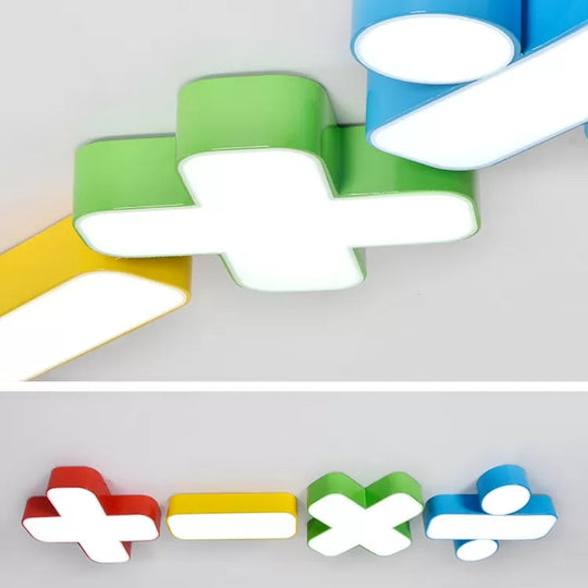 18’/23.5’ Kids Symbol Shade Ceiling Light: Red/Yellow/Blue/Green Warm/White Light