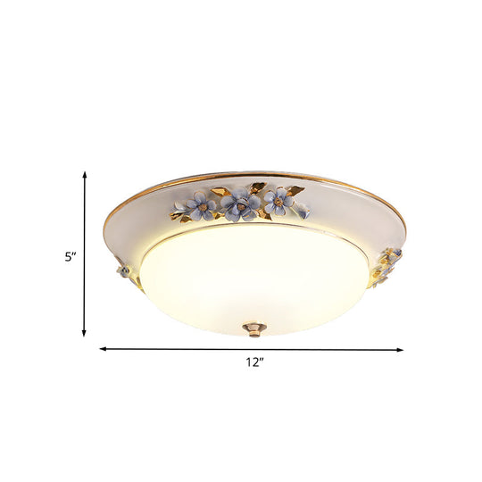 Modern Metal White Ceiling Mounted Led Flush Mount Lighting Fixture Korean Flower Design 12/14.5/17