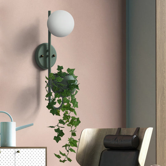 Industrial 1-Light Led Metal Sconce In Yellow/Blue/Green For Plant Wall Mount Lighting Restaurants