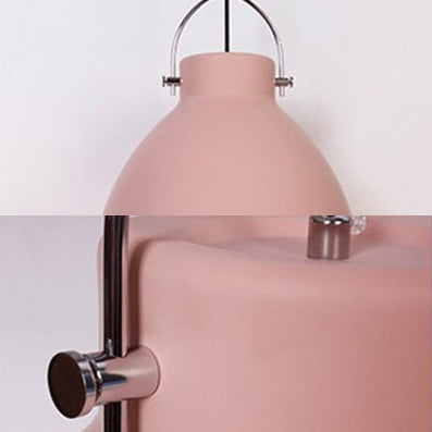 Dome Suspended Macaron Style Pendant Light - 10’/14’ Metallic Fixture With Handle In Black/Blue