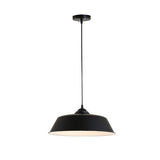 Metallic Black Ceiling Lamp Barn Shade - Retro Industrial Pendant Light For Restaurants (10/14 Wide)
