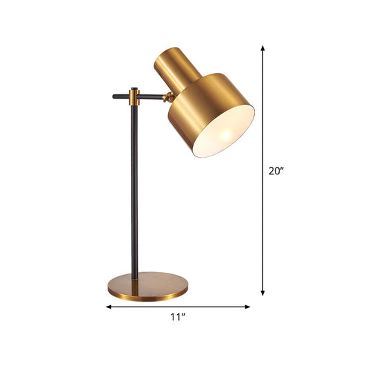 Simple Gold Table Lamp - 1-Light Living Room Night With Metal Shade