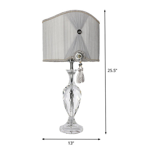 Modern Grey Task Lighting: Faceted Crystal Reading Book Light