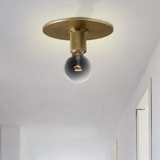 Modern Glass Flush Pendant Ceiling Light In Brass For Balcony - Globe Cone Cylinder Trumpet Shapes