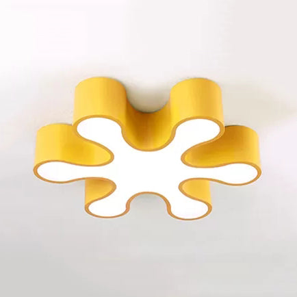 Colorful Petal Acrylic Led Ceiling Lamp For Kindergarten - Red/Yellow/Blue/Green 19.5’/23.5’ W