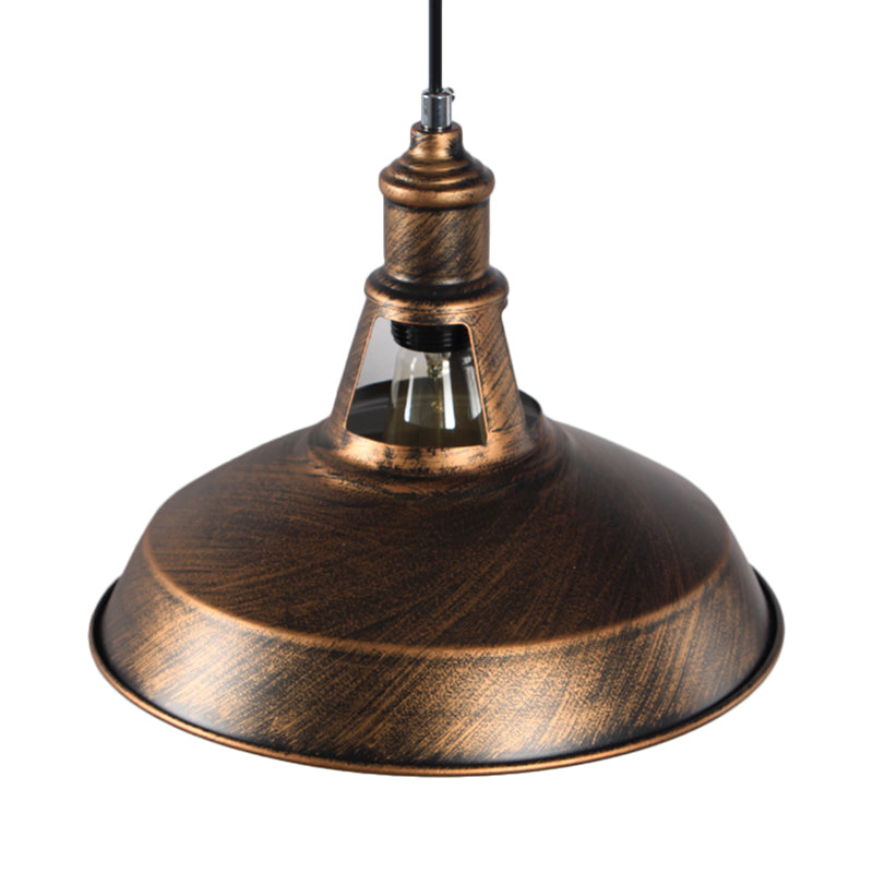 Aged Silver/Rust Barn Pendant Lighting - Antique Style Wrought Iron Ceiling Light For Dining Room 1