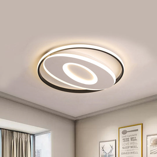 Modern Oval Flush Mount Lights - 16/19.5/23.5 Unique Ceiling Light Fixture In Warm/White Acrylic