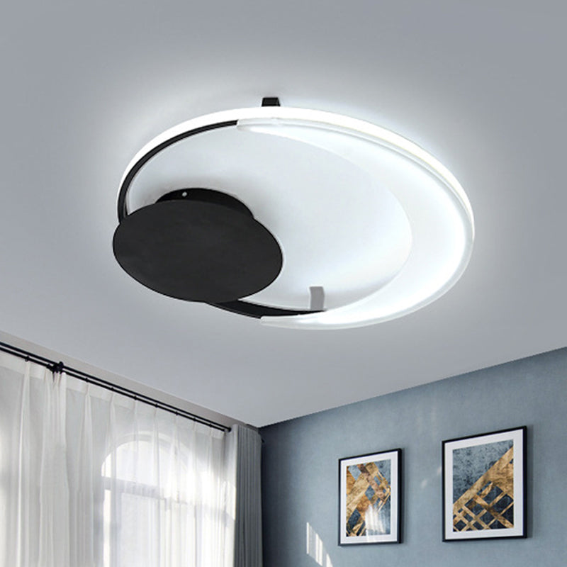 Contemporary Acrylic Flushmount Ceiling Light In Black - 3 Sizes Available