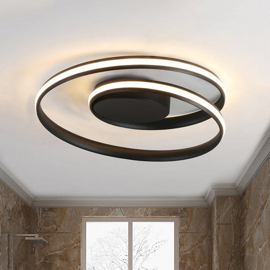 Modern Circle Ceiling Lights - White/Black Flush Mount Fixtures Indoor Lighting (18/23.5)