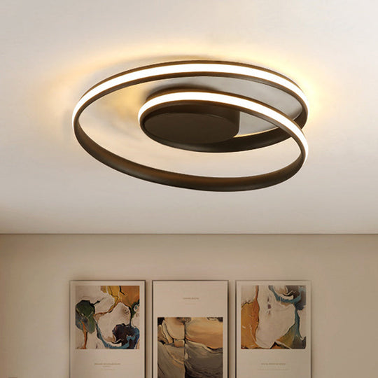 Modern Circle Ceiling Lights - White/Black Flush Mount Fixtures Indoor Lighting (18’/23.5’)