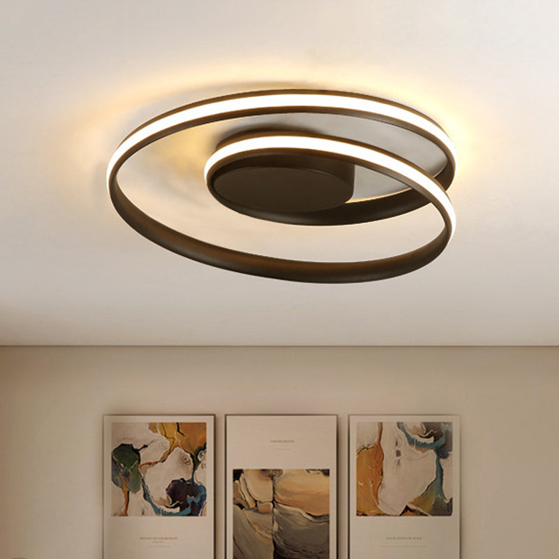Modern Circle Ceiling Lights - White/Black Flush Mount Fixtures Indoor Lighting (18/23.5)