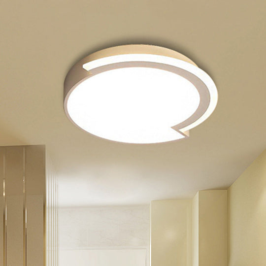Modern Round Flushmount Ceiling Fixture - White Acrylic Multiple Sizes Warm/White