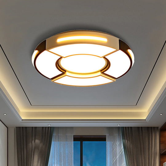 Modern Black Round Acrylic Ceiling Fixture - Unique Design 16’/19.5’/23.5’ Warm/White Lighting