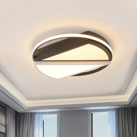 Modern Flushmount Led Ceiling Light In White - Ideal For Living Room